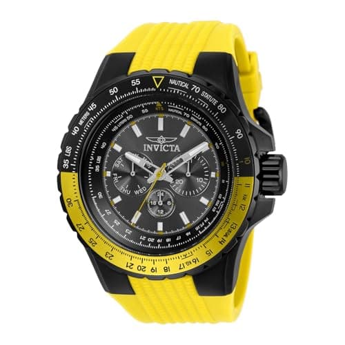 Image of Invicta Aviator 33038 Men's Watch - Waterproof - Analogue - Quartz Movement - Stainless Steel with Black dial - 50mm