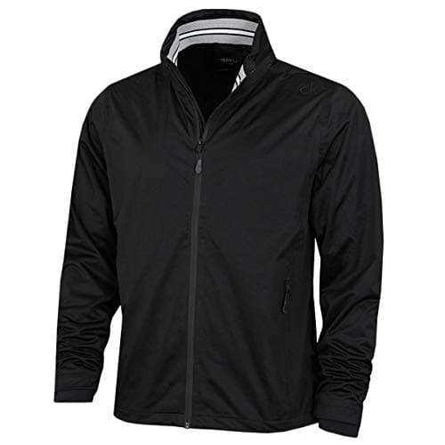Image of Calvin Klein Mens Collar Detail Waterproof Jacket - Black/Black - M