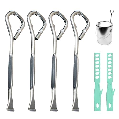 Image of GIONAR4 PCS Metal Paint Can Opener, Manual Tin Opener, Multi-Purpose Paint Tin Opener Tool, Steel Can Opener Manual for Jars, Bottles, Paint Cans, Durable Jar Opener Tool for Home & Workshop