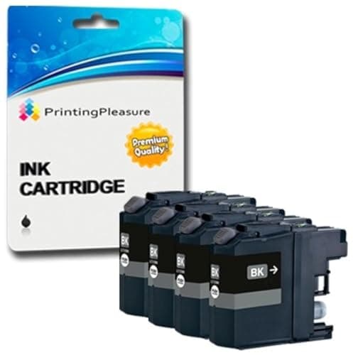 Image of 4 BLACK Printer Ink Cartridges compatible with DCP-J4110DW MFC-J4410DW MFC-J4510DW MFC-J4610DW MFC-J470DW MFC-J4710DW MFC-J6520DW MFC-J650DW MFC-J6920DW MFC-J870DW DCP-J152W, LC123XL, LC-127XL