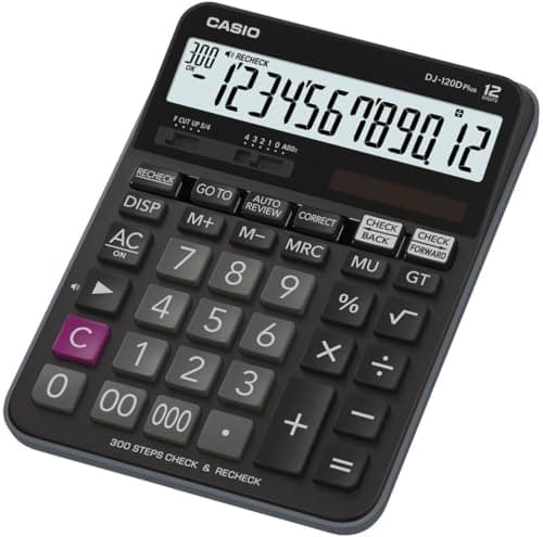 Image of Casio DJ-120DPLUS-W-EP Plus Desktop Calculator with Check and Correct Function - Black