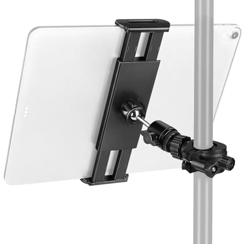 Image of CAHAYA iPad Mic Stand Mount: for Tablet with 360° Rotated Ball Head Compatible with Tripod Any Stand Selfie Stick Pole Microphone Sheet Music5.9-12.9" Model CY00368-1