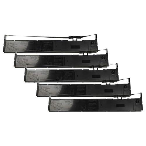 Image of vhbw 5X Ribbon Cartridge Replacement for Epson C13S015384, S015384 for Dot Matrix, Receipt Printer - Black Ink Ribbon