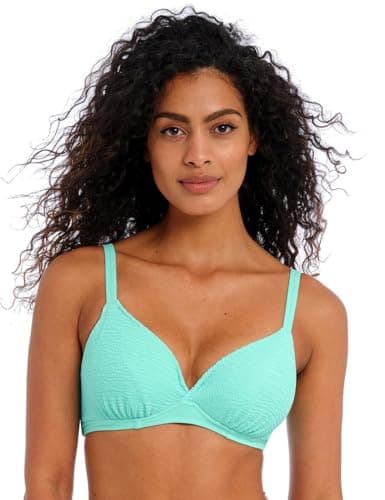 Image of Freya Women's Ibiza Waves Underwire Plunge Bikini Top, Blue, 30D