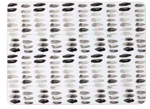 Image of Monochrome Pebble Dining Table Placemats Set of 4 Table Mats – Durable, Easy Clean Dining Placemats for Kitchen & Dining Table | M&W