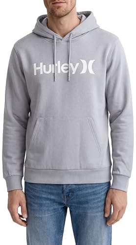 Image of Hurley Men's O&O Pullover Hoodie - Soft Cotton Blend Hooded Sweatshirt with Icon Logo for Everyday Wear