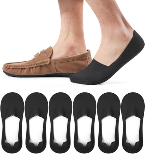 Image of Caldodo Mens Invisible Trainer Socks 9-11, No Show Socks Women Non Slip Nylon Hidden Shoe Socks Lightweight for Summer, 6 Pairs