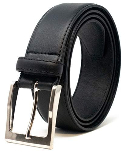 Image of Ashford Ridge Mens 38mm (1.5") Feather Stitched Coated Leather Belt - Black XL