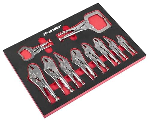 Image of Sealey Premier Locking Pliers Set with Foam Tray 10pc - AK6802