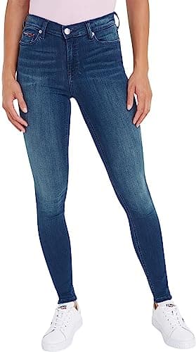 Image of Tommy Hilfiger Women's Nora Mr Skny Nnmbs Dw0dw09213 Jeans, Blue (New Niceville Mid Blue Stretch), 26W / 30L