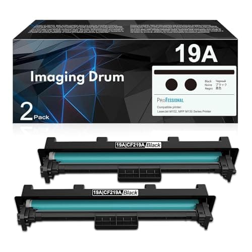 Image of 19A CF219A Drum Unit Black Drum 2 Pack, Imaging Drum Unit 19A, 19A Print Cartridge Black Compatible with Laser Pro MFP M130a M130nw M130fn M130fw Printer; Laser Pro M102a M102w Printer (Not Toner)