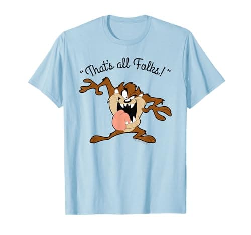 Image of Looney Tunes Taz That's All Folks Black T-Shirt