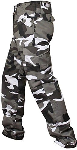 Image of Combat Trousers - Cargo Trousers - Camouflage Trousers - Sizes 30"-40" (32W x Regular (32.5"), Grey/Black/White (Urban))