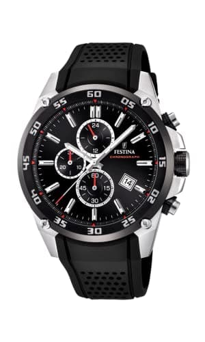 Image of Festina 'The Originals collection' Men's Quartz Watch with Black Dial Chronograph Display and Black Rubber strap F20330/5