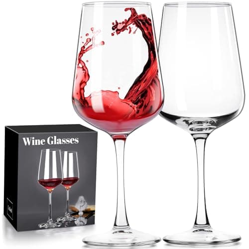 Image of ParaCity Wine Glasses Set, Large Crystal Clear Long Stem for Red and White Wine, Christmas Gifts, 12oz for Women, Men, Wedding and Birthday (2)