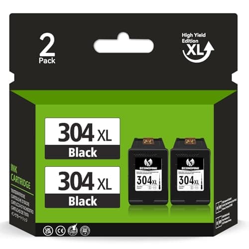Image of 304 Ink Cartridge Remanufactured for HP 304 Black Ink Cartridge, 304XL Black for Envy 5020 5010 5030 5032 5000, DeskJet 3720 2600 2633 2632, 3733 2634 3760, 3750 3735 3762, 2630 2620 2622 (2-Pack)