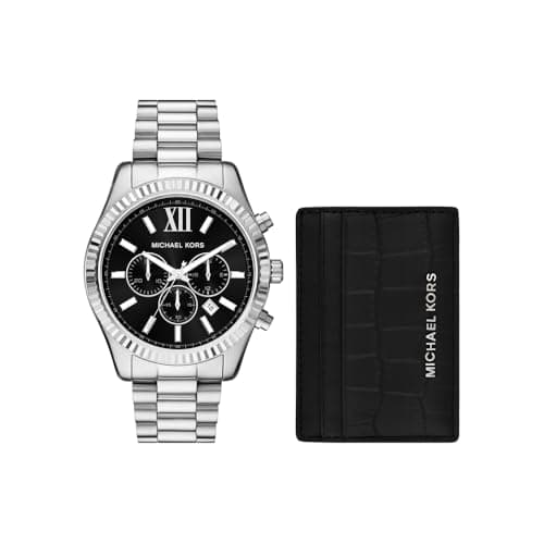 Image of Michael Kors Lexington Watch for Men, 44mm Quartz Chronograph Movement with Stainless Steel Strap