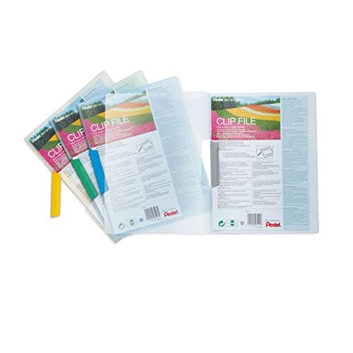 Image of Pentel Recycology Clip File - Assorted, Pack of 10, DCB14/MIX