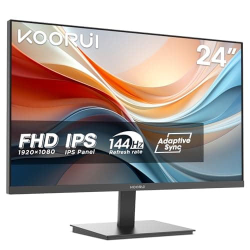 Image of KOORUI E2411K 24 Inch FHD Monitor, Gaming 144Hz, IPS Computer Monitors, 1080P Pc Screen, Adaptive Sync, 5ms, VESA 100x100mm, Eye Care, HDMI, VGA