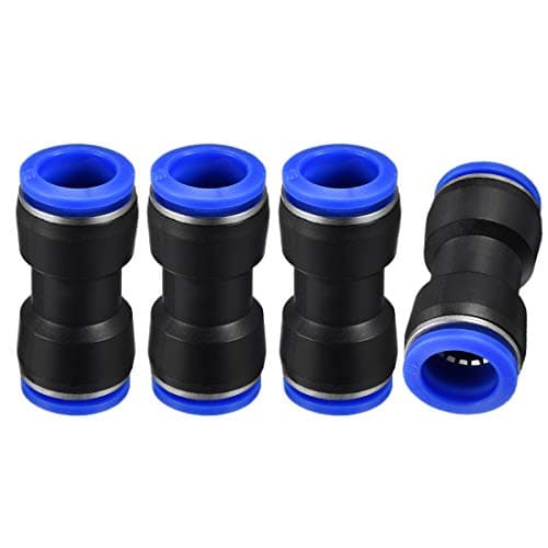 Image of sourcing map Plastic Straight Union Push to Connect Tube Fitting 16mm OD Push Fit Lock Blue 4pcs