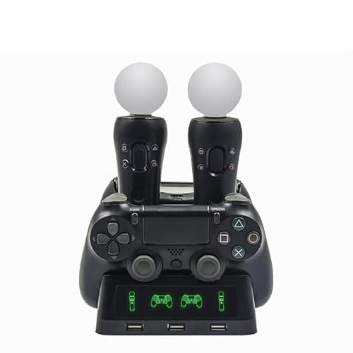 Image of Controller Charging Station For PS4 PSVR VR Move For PS MOVE, Dual Controller Charging Dock Station Charger Station With LED Indicators