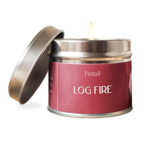 Image of Pintail Candles Classic Tin (Log Fire Home Fragrance) Scented Candles Long Burning (35 Hour Burn Time), Hand-Poured Scented Candles Gifts for Women - Genuine Pintail Candle Gift