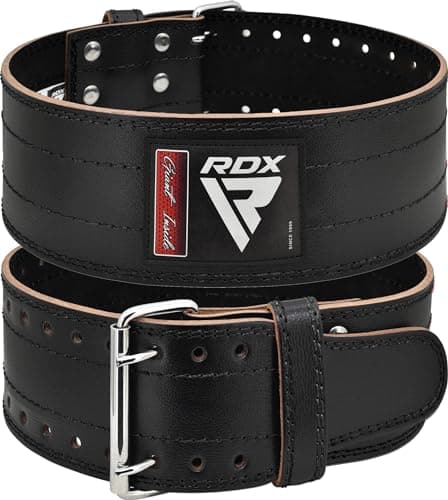 Image of RDX Weight Lifting Belt for Men Women, IPL USPA Approved, 6mm Thick 100% Leather, 4” Powerlifting Back Support, Squat Deadlift Bodybuilding Exercise Fitness Gym Workout Strength Training up to 700 LBS