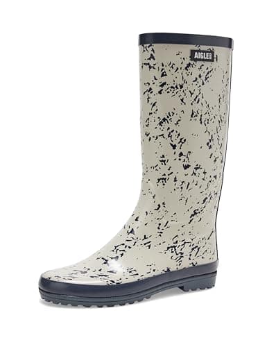 Image of Aigle Women's Eliosa Pt Rain Boot, Snow Print, 5 UK