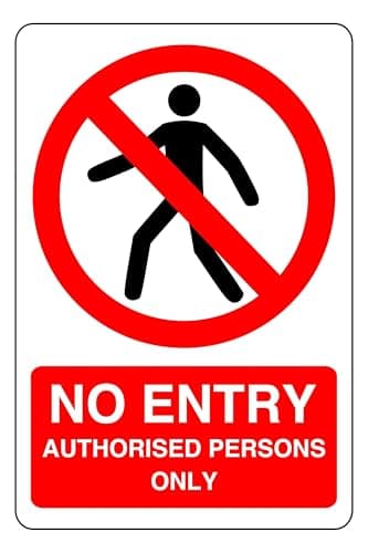 Image of No Entry - safety sign - 1.2mm Rigid plastic for indoor/outdoor usage (300mm x 200mm) Viewing Distance within 7m.