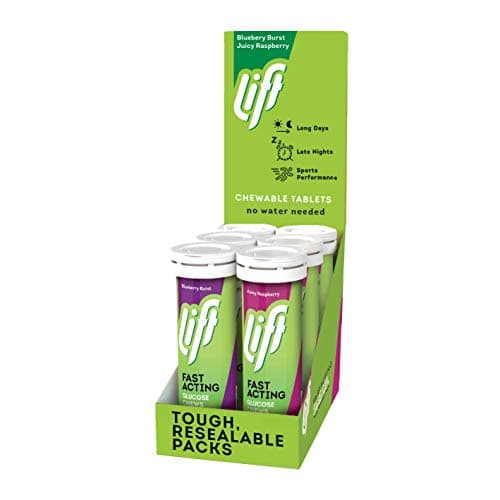 Image of Lift Fast-Acting Glucose Chewable Energy Tablets, Mixed Berry, 6 Pack of 10-Tablet Tubes