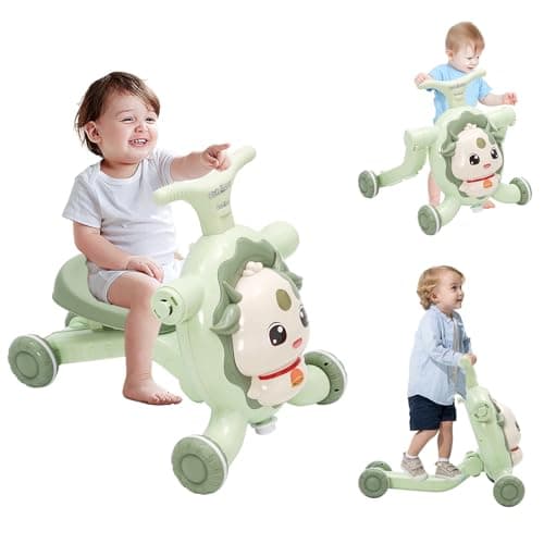 Image of Baby Walker 3 in 1 Sit-to-Stand Learning Walker with Light Music Activity Center Baby Push Along Walkers Push & Pull Toys Gift for Boys Girls