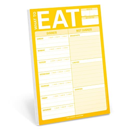 Image of Knock Knock What To Eat Pad (Yellow), Meal Planning Note Pad, 6 x 9-inches