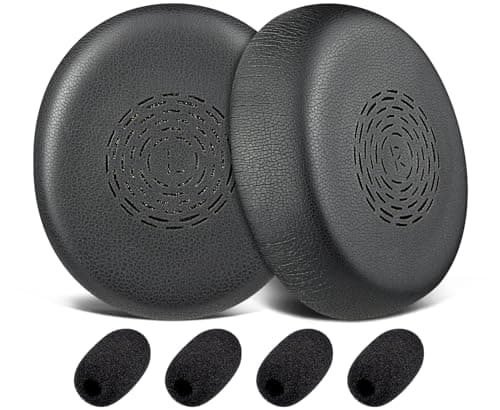 Image of SOULWIT Earpads Replacement for Jabra Engage 50 II/Engage 40 Wired Headsets, Ear Pads Cushions with Soft Protein Leather and High-Density Memory Foam - Black