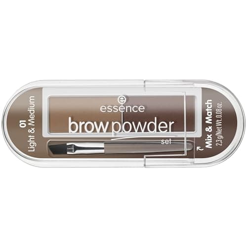 Image of essence cosmetics brow powder set eyebrow stylist duo kit makeup (01 - light & medium)
