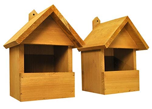 Image of Selections Large Wooden Robin Birdhouse Garden Nest Boxes (Pack of 2)