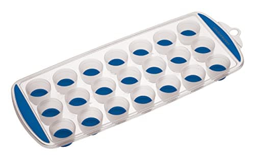 Image of Colourworks Ice Cube Tray with Silicone Base, 21 Pop Out Ice Cubes, 11.9 x 29.9 x 2.5cm, Blue