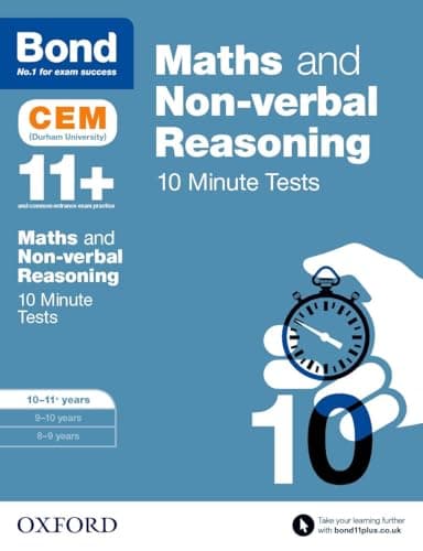Image of Bond 11+: Maths & Non-verbal Reasoning CEM 10 Minute Tests: 10-11 years