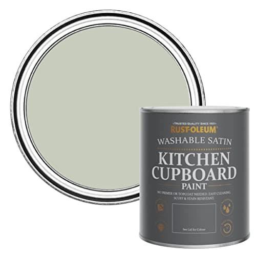 Image of Rust-Oleum Light Green Scrubbable Kitchen Cupboard Paint in Satin Finish - Aloe 750ml