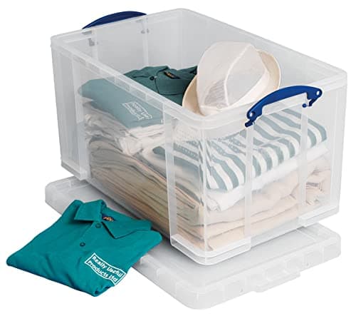 Image of """Really Useful 84 Litre Versatile Clear Storage Box: Stackable, Transparent, Secure. Ideal for Storage & Transport. Organize with Ease, Ultimate Convenience"""