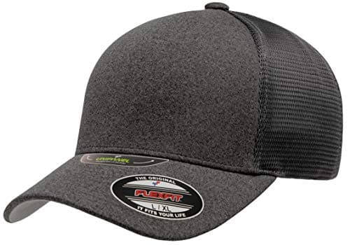 Image of Flexfit Unisex Flexfit Melange Unipanel Trucker Cap, Dark Grey, L-XL UK