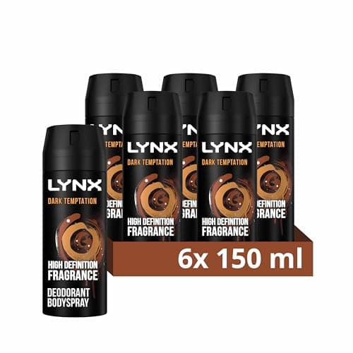 Image of Lynx Dark Temptation Body Spray Deodorant pack of 6 150 ml