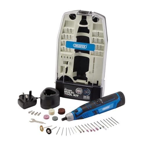 Image of Draper 70298 12V Rotary Multi-Tool Kit, 1 x 1.5Ah Battery, 1 x Fast Charger (50 Piece)