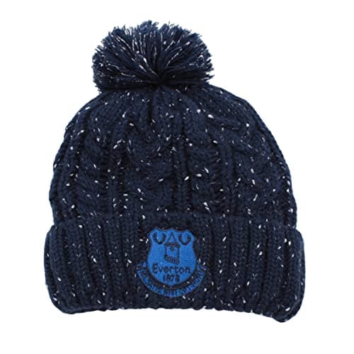 Image of Everton Official Sherpa Speckled Bobble Hat Navy