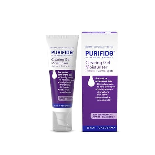 Image of Purifide by Acnecide Spot Clearing Gel Face Moisturiser, Spot Treatment with Peptides & Niacinamide, 50ml