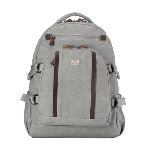 Image of TRP0257 Troop London Classic Canvas Laptop Backpack - Large - Ash Grey