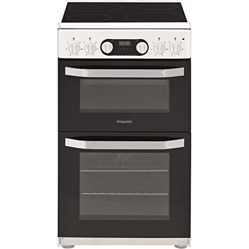 Image of Hotpoint HD5V93CCW 50cm Double Oven Electric Cooker With Ceramic Hob - White