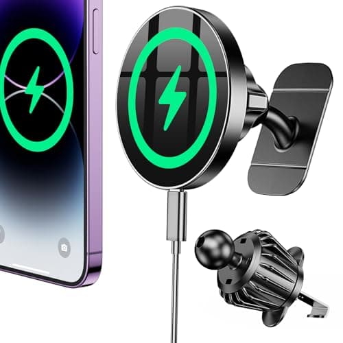 Image of Coolpow for Magsafe Car Mount Charger【100% Stable】15W Magsafe car charger for Dash Vent【Super Magnet】Magnetic Phone Holder for Car Accessories Phone Holder Wireless Charger for iPhone 17 Pro Max 16 15