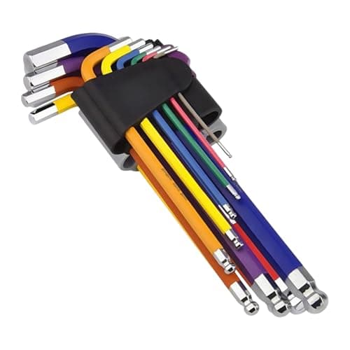Image of 9 PCS Allen Key Set, Diamond Cut Metric Hex Key Set, Metric Hex Wrench Sets, Ball End Hex-Key with MultiColour Coded,1.5-10mm Allen Wrench Universal Sets for Furniture Assembly, Motorcycle Maintenance