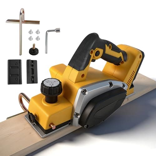 Image of Cordless Handheld Planer for DEWALT 18V 20V Batteries, 15000RPM Brushless Electric Wood Planer with 82mm Cutting Width 0-2mm Adjustable Depth and Safety Lock for Wood(Tool Only)
