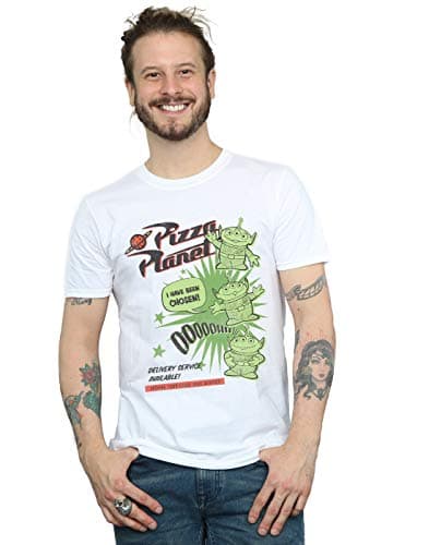 Image of Disney Men's Toy Story 4 Pizza Planet Little Green Men T-Shirt White XXXX-Large